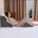 Kolbs 4pcs Orthopedic Bed Wedge Pillow Set for After Surgery, Sleep Apnea Pillow | Stylish Plush Velvet Cover | Deluxe Cushion Set for Sleeping and Acid Reflux, Sleep Apnea Devices (4 Piece Wedge Set)