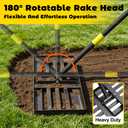Lawn Leveling Rake,82 Inch Long Handle Rakes for Lawns 30"x10" Heavy Duty Lawn Leveler Tool for Soil Compost Sand Landscape Rake for Yard Garden Golf Course