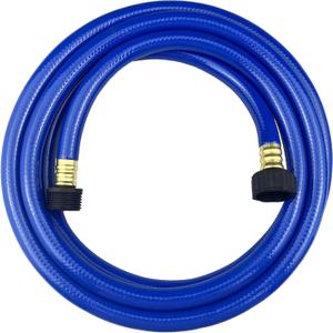Darnassus PVC Garden Hose 1/2 Inch, 10 FT Flexible Water Hose Blue with Male and Female Plastic Fittings - No Leaking and Lightweight for Household Outdoors Lawns Patio