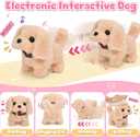 G.C Dog Toys for Girls Kids, Walking Barking Electronic Interactive Plush Puppy Toy with Carrier & Accessories Toddlers Pretend Play Pet Care Playset, Gifts for Little Girls 3 4 5 6 Year Old