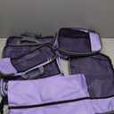 BAGAIL 4 Set/6 Set/8 Set Compression Packing Cubes Travel Accessories Expandable Packing Organizers (Half Mesh, 6-Lavender)