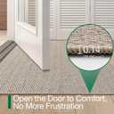 2 x LUMI Ultra Thin Indoor Door Mat for Entrance 24"x36", Non Slip Entryway Mat, Low Profile Doormat, Unique Herringbone Design Carpet for Inside, Patio, Porch, Beige