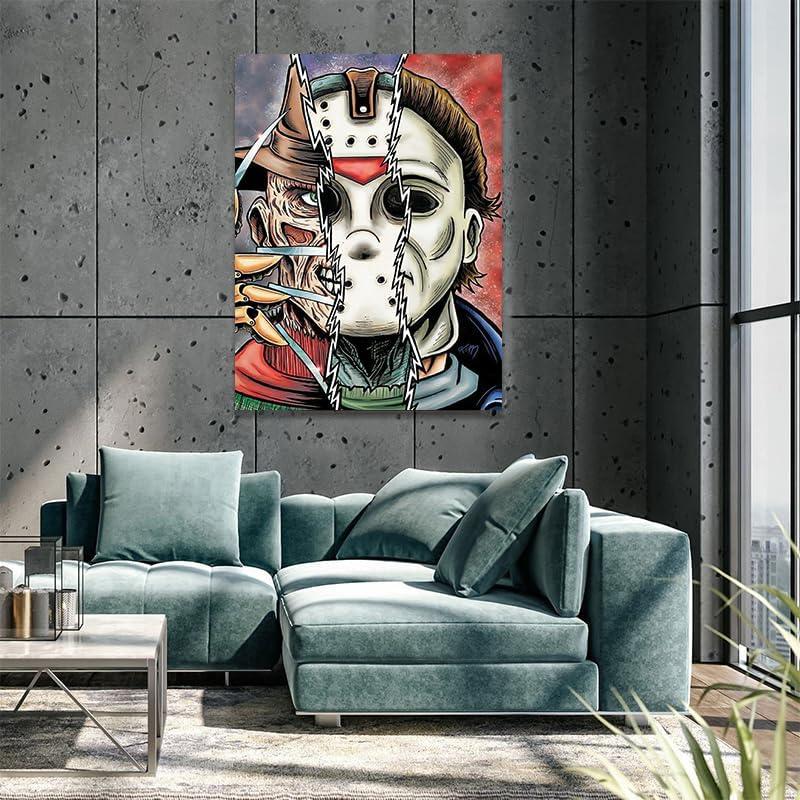 Halloween Diamond Painting Kits 5D DIY Diamond Art for Adults Horror Movies Characters Gem Art Kits Accessories Full Drill Kit 5D Diamond Painting Halloween for Home Wall Decor Gifts (11.8x15.7in)