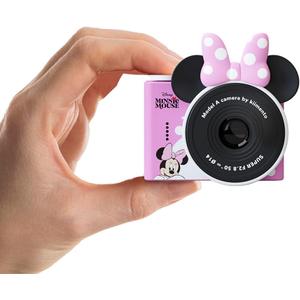 kiimento Disney Licensed Kids Mini Camera for Girls, Best Travel Buddy Minnie Mouse Digital & Video Camcorder for Ages 3+, Selfie Dual Lens, 32GB Memory Card & Handmade Strap, Birthday Gift (Model A)