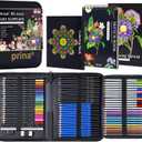 PRINA 81 Drawing Set Sketching Kit, Pro Sketch Pencils Art Supplies with Rainbow, Colored, Graphite, Watercolor, Metallic, Charcoal Pencil, Sketchbook, Coloring Book, Gift Case for Artists Adults Kids