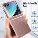 2 x NINKI for Motorola Razr 2024 Case with Screen Protector [Not for Moto Razr Plus 2024], Glitter Leather Case for Motorola Razr 50 Case,Luxury Flip Phone Case for Motorola Razr 2024 Case 5G - Rose Gold