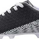 BomKinta Kid's FG Soccer Shoes Athletic Outdoor Soccer Cleats Black Size 4.5 M US Big Kid,37