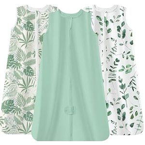 Sleep Sack 3-Pack,Stretchy,Buttery Soft Sleeping Bag,Light Baby Wearable Blanket with 2-Way Safe Zippers for Boys and Girls, Size M