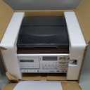 Record Player 9 in 1 3 Speed Bluetooth Vintage Turntable CD Cassette Vinyl Player AM/FM Radio USB/SD Playback Aux-in RCA Line-Out (Silver)