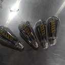 Kiraralite ST19(ST58) LED Smoky Grey Glass Edison Bulb, Vintage, Daylight 5000K, Antique Flexible Spiral LED Filament Light Bulb, Dimmable, 300LM, 4.5W Equivalent to 40W, E26 Base, 4 pack