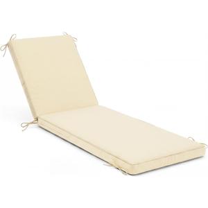 Chaise Lounge Cushions Outdoor, 72 x 21 x 3 Inch Water-Resistant Beige | Fade Resistant Fabric, Furniture Lounge Cushion with Long Ties, Suitable for Patio, Pool, Garden, Balcony & Beach, 1Pack 72*21 Inch
