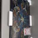 DAIFURONGE Tempered Glass Backsplash For Kitchen,3D Butterfly Flower Gesign Stove Backsplash Panel,Easy to Clean,Wall Decor (Art Deco 3, 30"x18"(76.2x45.72cm)