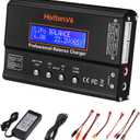 Lipo Battery Charger, 1S-6S Balanced Charger Discharger, 1-6S Lipo Li-ion NiMH NiCD Li-Fe Battery with Tamiya XT60 Deans Futaba Connector (black)