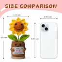 Levvohd Thank You Gifts for Mom from Daughter, Crochet Sun Flower Desk Decor Accessories are The Best Positive Gifts for Women Mothers Day Birthday (Brown Sunflower MOM - A)