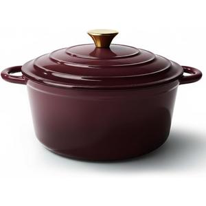 Vintage Style 6 Quart Dutch Oven Pot with Lid, Non Stick Enameled Cast Iron Dutch Oven for Bread Baking, Heavy-Duty, Oven Safe Ceramic Cookware Up to 500F for Baking, Braising, Stews, Roasting, Fig