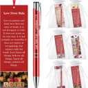 24 Pcs/12 Sets Christian Valentine Bookmarks Love Never Fails Pens, 12 Heart Bookmarks 12 Valentine 1 Corinthians 13: 8 Pen Valentine's Day Exchange Gifts for Sunday School Bible Study Groups