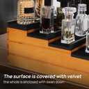 Cologne Organizer for Men4 Tier Wood Perfume Display Stand with Velvet Lining Drawer and Hidden Compartment Perfume Organizer for MenGreat Gift for Man (Walnut Black)