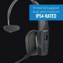BlueParrott B350-XT Mono Bluetooth Wireless Headphones 96% Noise Canceling Over Head Trucker Headset with Mic, Adjustable Lightweight Headband, IP54-Rated Protection, 24 hrs. Talk Time, Black