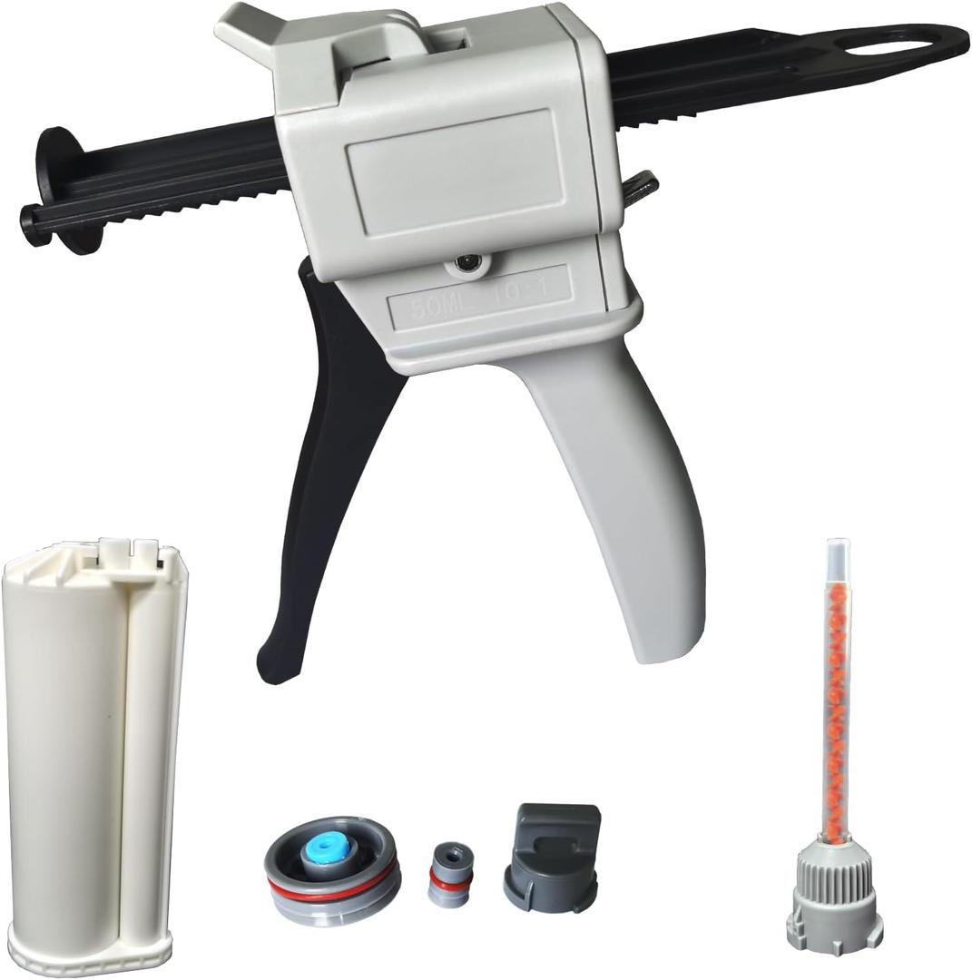 Dispenser Gun, 50ml Dispensing Gun Kit Impression Mixing Dispensing Dispenser AB Gun 1:1/1:2/10:1 or 55ML Single (50ML-10:1)