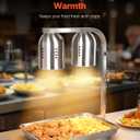 VEVOR Food Heat Lamp, 500W Bulbs, Commercial Food Warmer Light, Electric Stainless Steel French Fry Heating Lamp, Free-Standing, Catering Food Warming Equipment for Kitchen Buffet Restaurant, Silver
