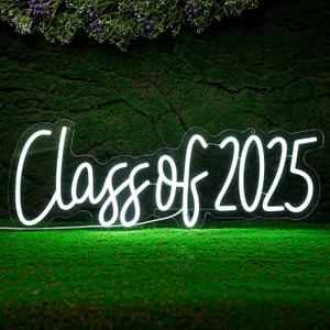 Large Congrats Grad Neon Sign Class of 2025 Sign Decor Congrats Grad Light up Decor LED Grad Congratulation Gift for Graduation Ceremony Party Backdrop Celebration (Class)