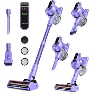 Cordless Vacuum Cleaner, 40Kpa 45Mins Vacuum Cleaners for Home, 8-in-1 Lightweight Stick Vacuum with Powerful Suction, Anti-tangle Wireless Vacuum for Carpet, Tile, Pet Hair, Hardwood Floors, Purple