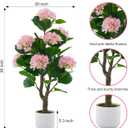 Artificial Hydrangea Tree 2 Pack, 3FT Faux Hydrangea Plant in Pot with Pink Flowers, Greenery Potted Plant for Indoor Outdoor Office Home Porch Decor, Pink