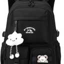 Black Rolling Backpack with Wheels for Girls Boys, Kids Roller Wheeled Backpack Middle School Bag, Trolley Rolling Bookbag on 6 Wheels