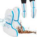 ETERNA 10 Pairs Boot Covers Disposable, Waterproof Shoe Covers, 19 inch Extra-Tall, One Size Fits Most, Splash-Resistant Shoes covers for Rain,Hazmat, Factory Workshop Lab Lawn Outdoor (White)