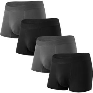5Mayi Men's Bamboo Viscose Boxer Briefs Pack No Open Fly Trunks Underwear (Medium)