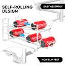 Simple Houseware Soda Can Organizer Stackable Rack Dispenser for Pantry/Refrigerator, 4 Pack, White