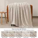 PHF Luxury Soft Fleece Blanket Queen Size, No Shed No Pilling, 380GSM Fluffy Cozy Throw Blankets for Bed, 90"x90", Lightweight Warm Bedding for Home Decor, Ideal Gift for Women, Oak