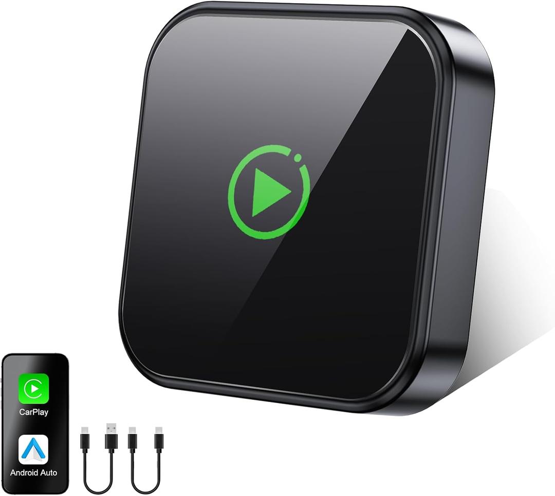 Wireless CarPlay Adapter for Apple iPhone & Android Auto 2026 Upgrade Mini Design Seamless Auto Connect USB Plug & Play Converts Wired to Wireless (Black)