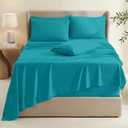 Hearth & Harbor Extra Deep Pocket Sheets - Fits Mattress 18-24 Inches Deep - Extra Deep Pocket Twin XL Sheets Sets - 4 Piece Twin XL Size - Teal