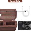Canboc Carrying Case for PowerShot G7 X Mark III/ G7X Mark II Digital 4K Vlogging Camera, SX740 SX730 Camera Bag, Zipper Mesh Pocket fits USB Cable, Batteries, Brown