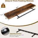Floating Shelves 36 Inch Long, Deep Floating Shelf for Wall, 36 x 8 Floating Shelves Set of 2, 8 Inch Deep Wall Shelves for Living Room, Kitchen, Bedroom, Large Storage Shelves, Rustic Brown, 36 Inch, 2 Pack