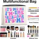 UPNEGE Cheerleader Gifts Makeup Bag Cheerleading Team Gifts for Women Cheerleader Cosmetic Bag It's Me Hi I'm the Cheerleader Zipper Makeup Pouch Gift