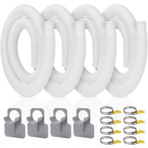 Pool Pump Hose for Above Ground Pools, 4 Pack 1.25" Diameter Pool Filter Hose Accessory Pool Pump Replacement 59 Inch Long with 4 Clamps and 4 Pipe Holders