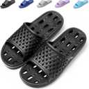 Aoowoll Mens Shower Shoes With Holes Dry Quickly Bath Slippers Womens Non Slip Indoor Home Bedroom Pool Spa Guest College Dorm
