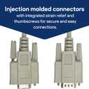 25 Foot DB9 Male to Female RS232 Extension Serial Cable - 28 AWG Shielded