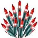 Paramexview® Christmas String Mini Lights 100 Count 19.5ft for Indoor & Outdoor UL Certified Approved Lights Connectable Green Wire for Christmas Tree LED Lights (Red, 100 Count)