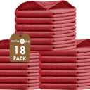 Native Fab Waffle 18 Pack Dish Cloths - 100% Cotton, 12"x12", Absorbent, Quick Drying, Washable Towels for Cleaning, Cooking & Baking - Ideal for Home, Hotels, Bars, Restaurants, Multiple Use - Red