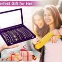 Jenseits Necklace Holder Jewelry Organizer Box, Dustproof Velvet Necklace Tray Jewelry Display With Clear Lid, Preppy Jewelry Holder, Long Necklaces Pendants Organizer, Gifts For Women Girls - Purple