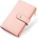 Yiijay Womens Wallet RFID Blocking Leather Trifold Clutch Wallet Credit Card Holder Ladies Travel Wallet Purse with Pen Holder