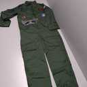 Kids Fighter Pilot Costume - Air Force Flight Suit Roleplay Dress Up with Aviator Accessories for Girls Boys (8-9 Years, Army Green)