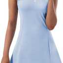 Tennis Dress for Women, Tennis Golf Dresses with Built in Shorts and Pockets for Sleeveless Workout Athletic Dresses (XX-Small, Sky Blue)