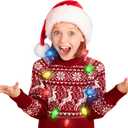 Windy City Novelties 4 Pack LED Light Up Christmas Bulb Necklace with 6 Dynamic Light Modes  Flashing Holiday Accessory for Parties, Parades & Festive Events