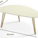 Manora Modern Simple White Wood Oval Coffee Table with Gold Legs, Minimalist Tea Table for Living Room, Office, Apartment or Small Space (White & Gold), Standard