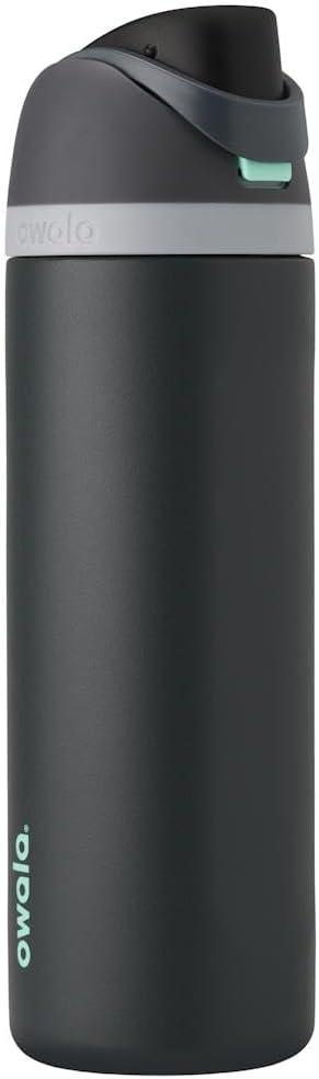 Owala FreeSip Insulated Stainless Steel Water Bottle with Straw for Sports and Travel, BPAFree, 24oz, Foggy Tide