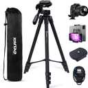 Endurax 60'' Camera Tripod Camera Stand for Canon Rebel Eos Nikon DSLR, Travel Tripods for Phone Tablet with Remote Black